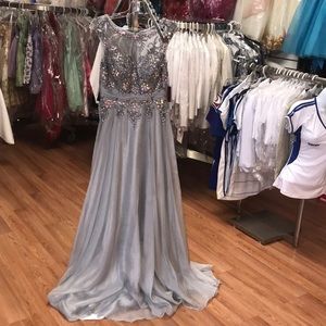 Juliet silver evening dress